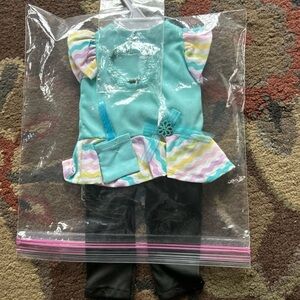 Colorful Doll Outfit with Black Pants